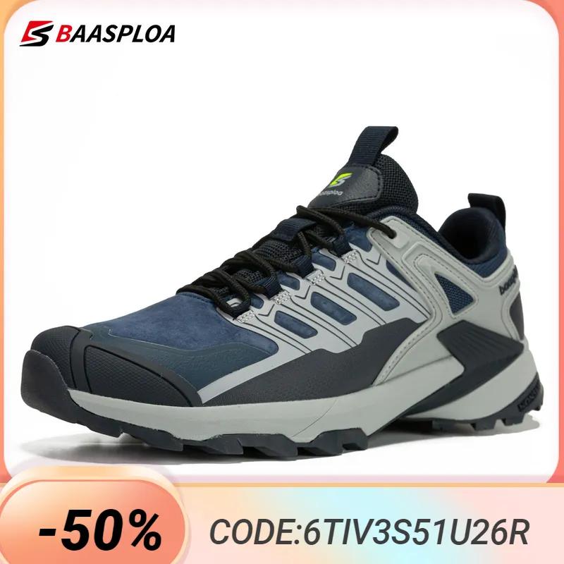 Baasploa 남성용 방수 야외 하이킹 신발, 미끄럼 방지, 내마모성 하이킹 신발, 무료 배송, 2023 신상